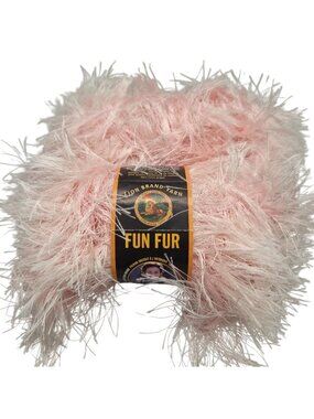 Lion Brand Yarn Fun Fur Bulky Eyelash Soft Pink 2 Skeins 92 Grams Total